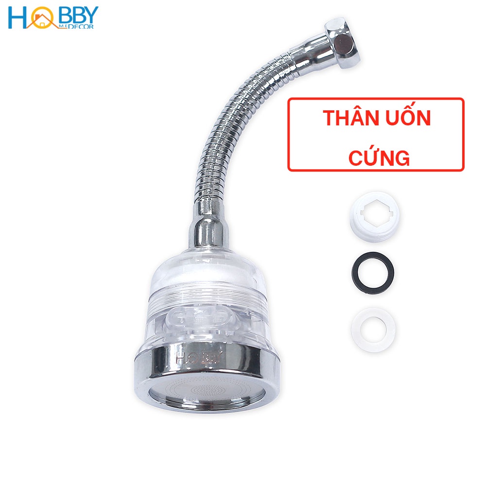 Bộ vòi xịt tăng áp lực nước cho vòi rửa chén dây Inox cứng Hobby Home Decor VSTA3day có lọc nước - uốn cong tùy ý