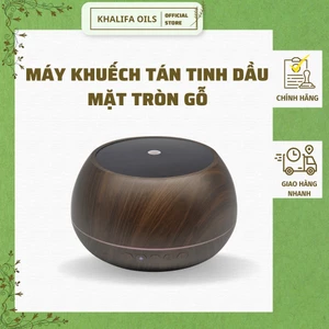 Máy Khuếch Tán Tinh Dầu Mặt Tròn Gỗ Khalifa Dung Tích 1000ml Tạo Hơi Sương Tăng Độ Ẩm Tặng Kèm Tinh Dầu