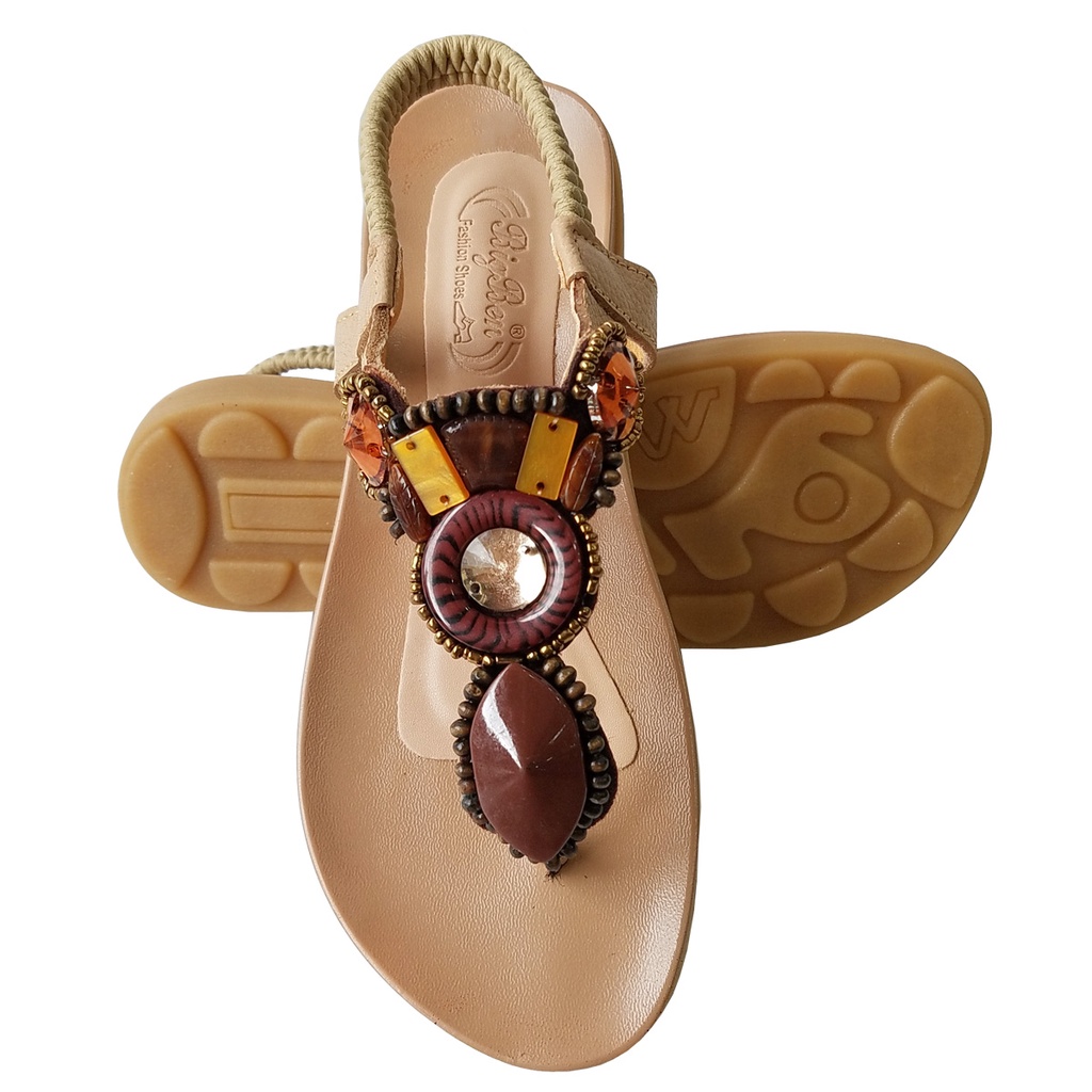 Sandal nữ quai kẹp da bò thời trang BIGGBEN HKD2949