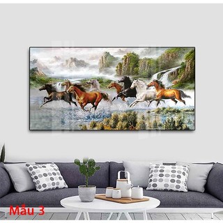 Tranh Treo Tường Dành Cho Người Tuổi Ngọ - Mã Đáo Thành Công - Tranh Tráng Gương Cao Cấp Bo Viền