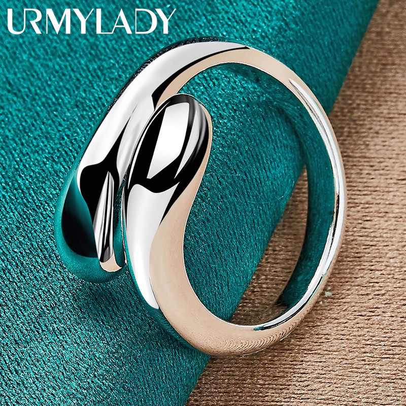 URMYLADY Bạc 925 Cưới Nữ Cổ Điển Cao Cấp Thả Vòng Tay Bông Tai Vòng Cổ Nhẫn Bộ Trang Sức Thời Trang