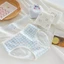 YB1 Đồ lót cô gái ngọt ngào gấu dễ thương màu xanh giữa eo tập tin cotton in hoạt hình quần đùi học sinh BY1