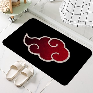 Anime Nhật Bản Kakashi Sasuke Naruto Itachi Sasuke Akatsuki Clouds Logo In Flannel Thảm lót cửa chùi chân cho phòng tắm Nhà bếp Thảm lối vào Trang trí nội thất Thảm trải sàn chống trượt 60x40cm