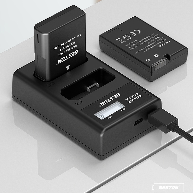 Pin EN-EL14 1500mAh và Sạc Beston cho Nikon D3100, D3200, D3300, D3400, D5100, D5200, D5300, D5500, D5600, P7000.