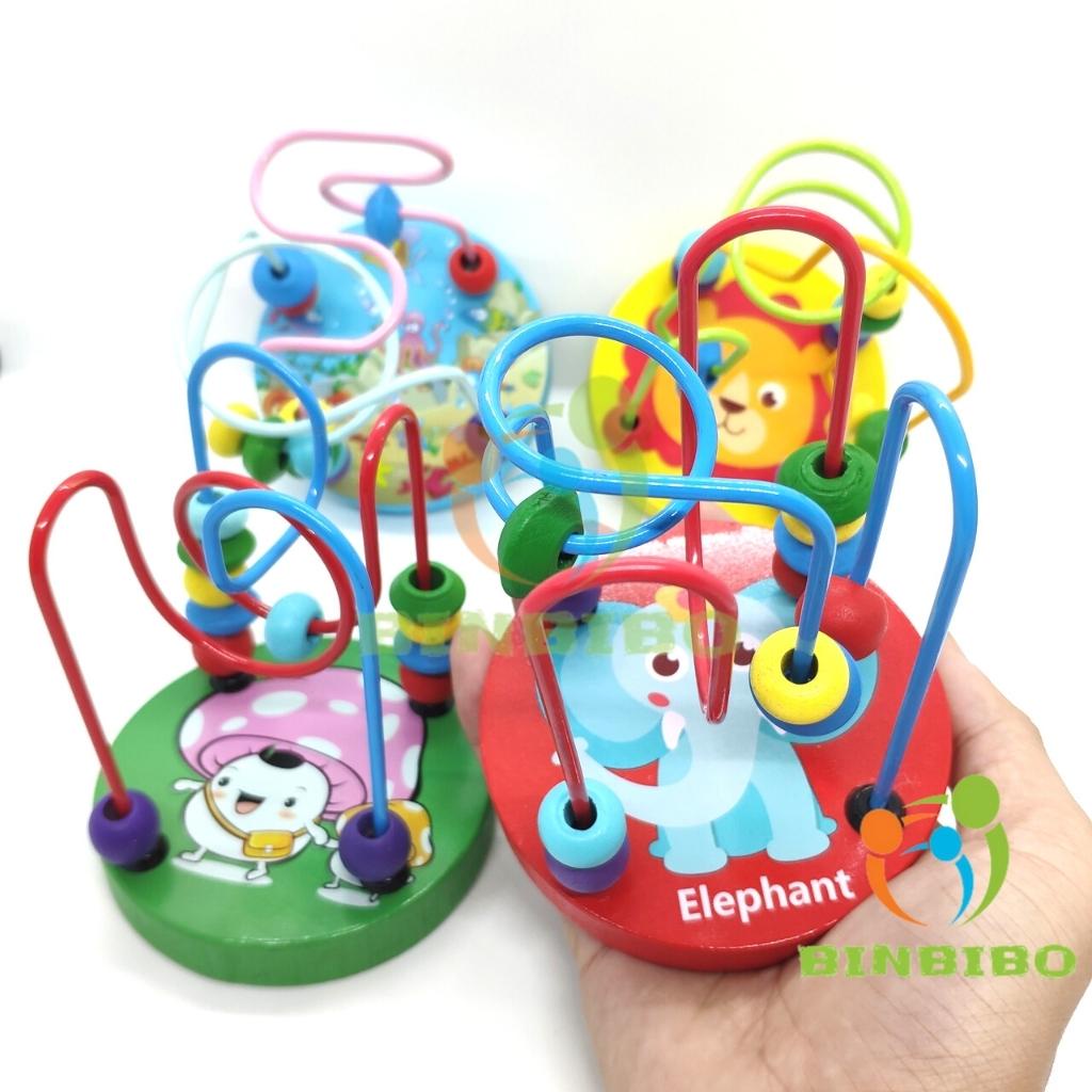 Đồ chơi luồn hạt gỗ mini cho bé luyện khéo tay kiên nhẫn giúp phát triển trí tuệ - Binbibo