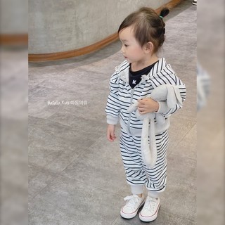 Bộ nỉ bông kẻ kéo khoá bé trai bé gái Batala kids, set nỉ hoodie kẻ trẻ em siêu ấm phong cách Hàn Quốc cho bé từ 10-23kg