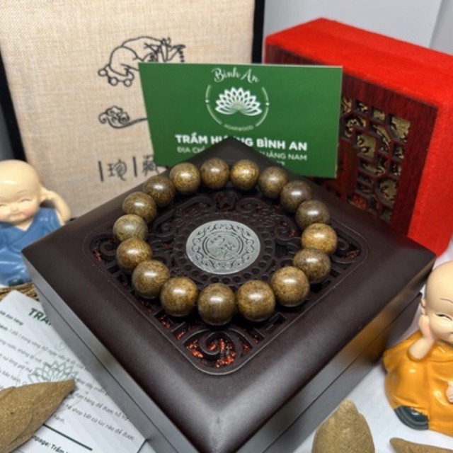 [QUÀ TRUNG NIÊN] Vòng Tay Trầm Hương Tốc Tự Nhiên Cao Cấp Hạt Tròn Đơn -Vòng Tay Phong Thủy - Size Nam 14ly 16ly 18ly