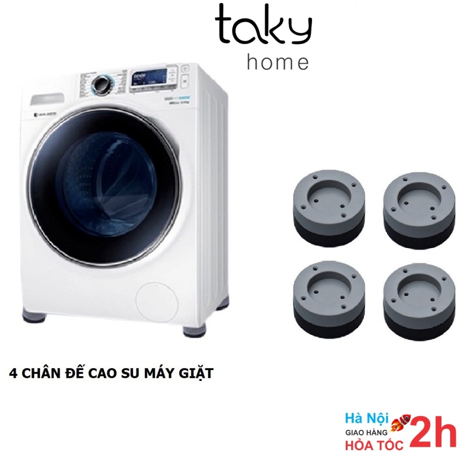 Set 4 Chân Đế Máy Giặt TakyHome, Miếng Đệm Cao Su Lót Chân Máy Giặt Chống Ồn, Chống Rung, Tiện Dụng, An Toàn. 5960