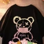 Áo thun nam tay lỡ HappyFamily tay ngắn Graphic Bear Chất vải cotton 100 cao cấp-2 màu Trắng/Đen