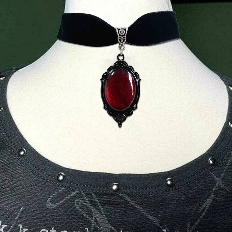 Vòng Cổ Choker Nhung Đen Đính Đá Pha Lê Phong Cách Hip Hop Punk Thời Trang