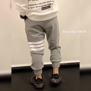 Quần jogger bé trai bé gái Batala kids, quần nỉ bông SỌC NGANG siêu ấm cho bé từ 10-28kg