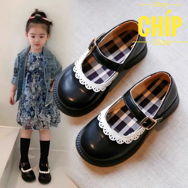 giày búp bê bé gái giày bệt cho bé da PU mềm êm chân bánh bèo nàng thơ kiểu dáng hàn quốc QCCC full hộp 1520 A7A