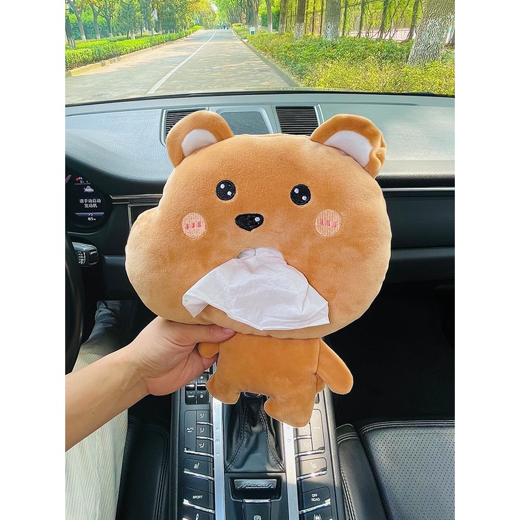 Hộp đựng khăn giấy ô tô Búp bê sang trọng dễ thương Treo tổ chức Bảo quản tay vịn sáng tạo
