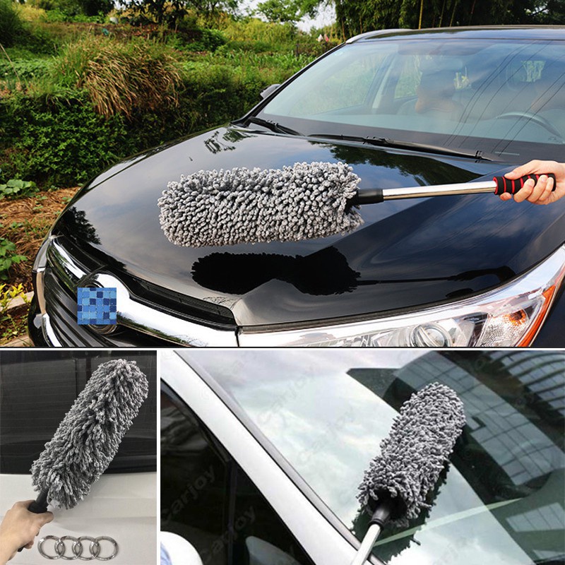 Product image Chổi lau bụi xe ô tô vệ sinh oto chuyên dụng rửa xe hơi cây chổi tròn và dẹt đa năng quét bụi ô tô bàn ghế tủ quần áo 7