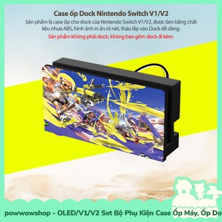 [Sẵn VN - Hỏa Tốc] Oled/V1/V2 Set Bộ Phụ Kiện Case Máy, Case Dock, Nút Bọc, Hộp Băng Nintendo Switch Mẫu Splatoon 3 Sand