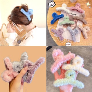 Kẹp Tóc Phủ Lông Kẹp Càng Cua Nhiều Màu Sắc Ngọt Ngào Thời Trang Hàn Quốc Cho Nữ