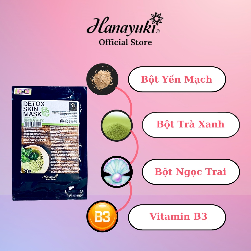Ảnh Mặt Nạ Detox Hanayuki Thải Độc Kiềm Dầu,Detox Hanayuki Chính Hãng 4