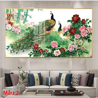 Tranh Treo Tường Hoa Khai Phú Quý - Tranh Treo Phòng Khách Laminate Tráng Gương