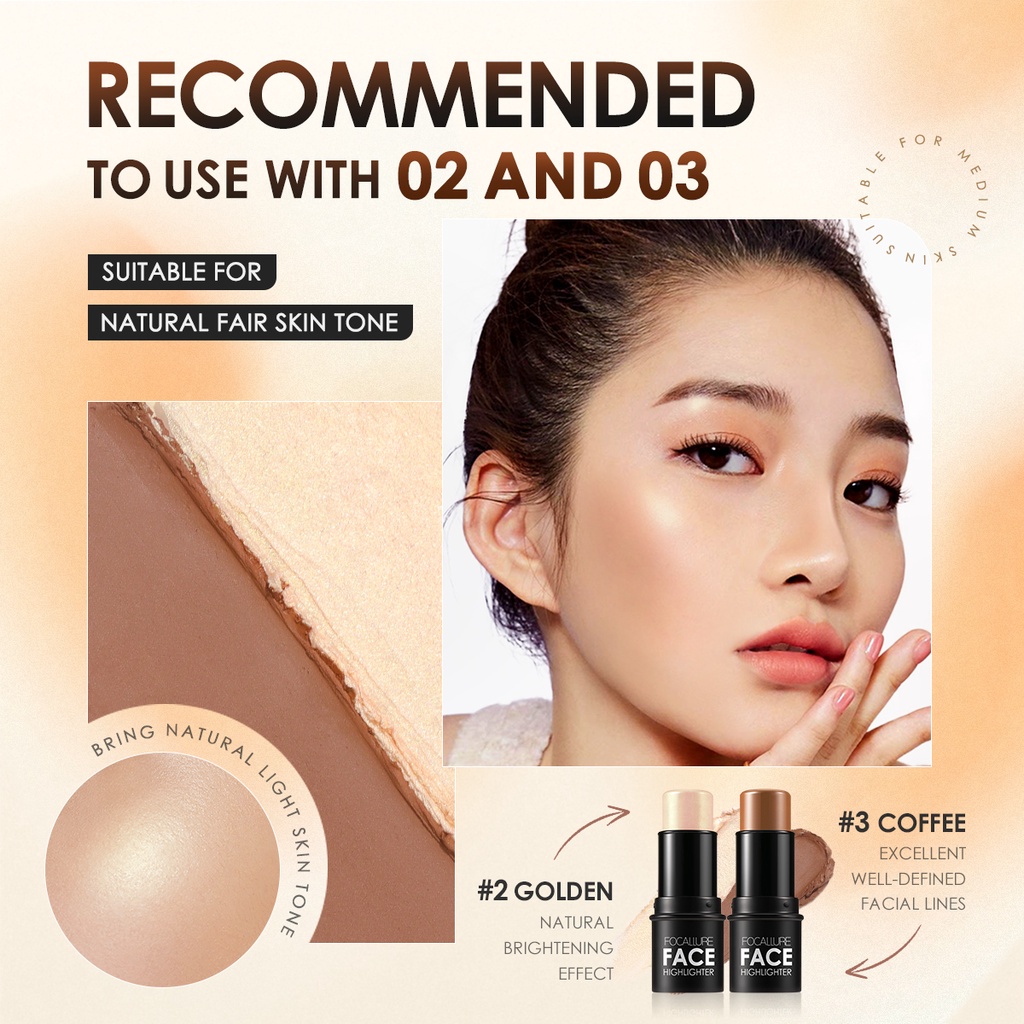 Kem Bắt Sáng và Tạo Khối Tạo Độ Bóng 3 Chiều Cho Khuôn Mặt Focallure Face Highlighter FA01