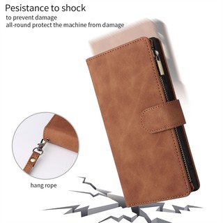 Dành Cho iPhone 11 Pro X XR XS Max 7 8 6 6s Plus SE 2 3 2020 2022 Vỏ Đa Năng Dây Kéo Ví Da PU Flip Cover