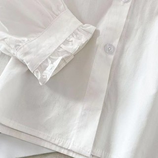 Áo Sơ Mi Nữ Tay Dài Cổ Búp Bê Phối Ren Phong Cách Hàn Quốc baju baju wanita Lenan panjang
