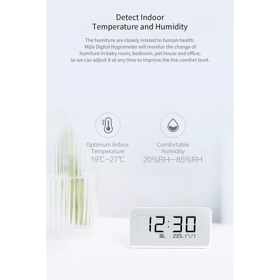 Đồng hồ kỹ thuật số điện tử Xiaomi Smart Nhiệt độ ẩm Pro Đồng hồ đo độ ẩm liên kết điện tử Đồng hồ đo độ ẩm hoạt động với ứng dụng