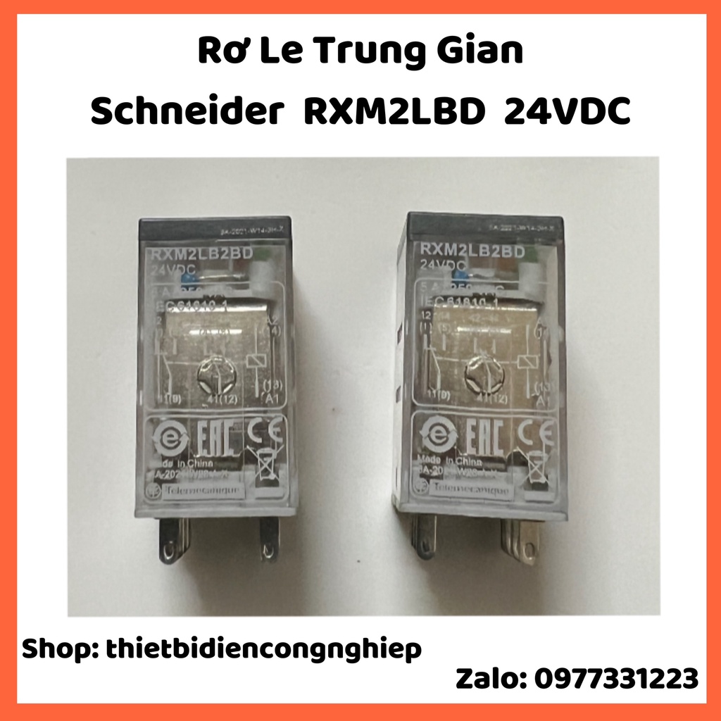 Rơ Le Trung Gian, Relay Trung Gian Schneider RXM4LB2BD 24VDC 14 chân ...