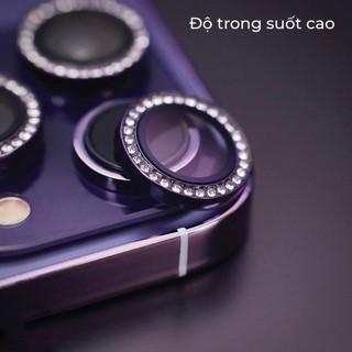 Cường lực camera lens KUZOOM Diamond màu tím bảo vệ camera chống trầy cho ip 14 14 plus 14 pro 14 promax