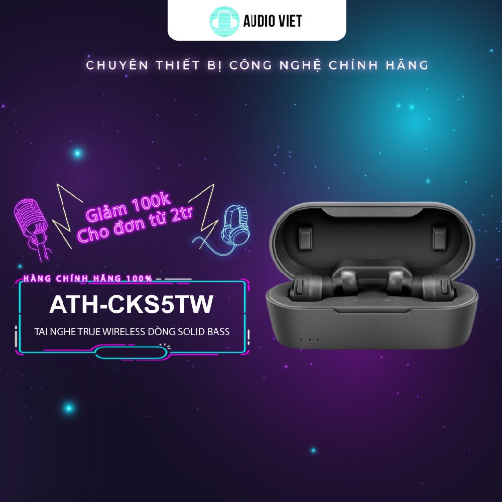 Tai nghe True Wireless AudioTechnica ATHCKS5TW Solid Bass Hàng
