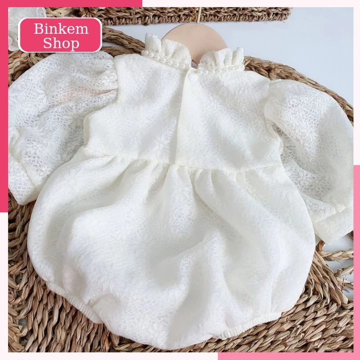 Váy Bé Gái Sơ Sinh BINKEMSHOP. Body Đầy Tháng Rèn Nhật Cho Bé Tặng Kèm Mũ. Bodysuit Cho Bé Sơ SInh 0 12 Tháng