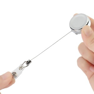 JOYFULLIFE 1 Cái Có Thể Thu Vào Đồ Dùng Văn Phòng Kim Loại ID Tên Thẻ Văn Phòng Phẩm Vòng Chìa Khóa