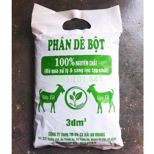 Túi 3dm3 Phân Dê Bột Đã Qua Xử Lý Dùng Bón Gốc Hoa Hồng, Hoa Giấy, Cây ...