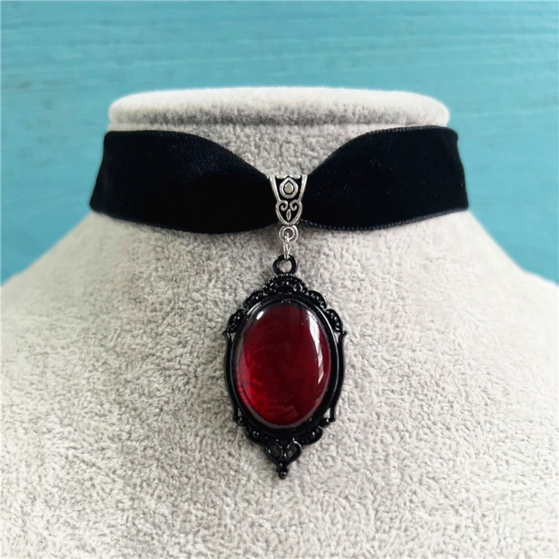 Vòng Cổ Choker Nhung Đen Đính Đá Pha Lê Phong Cách Hip Hop Punk Thời Trang