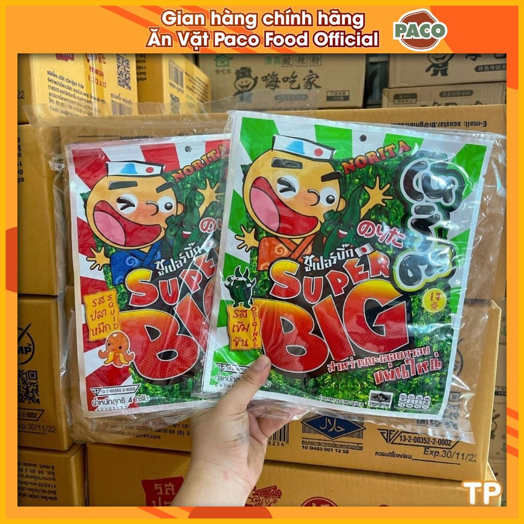 Snack Gói Miếng Rong Tảo Biển Norita Super Big Miếng Thái Lan ngon khó ...