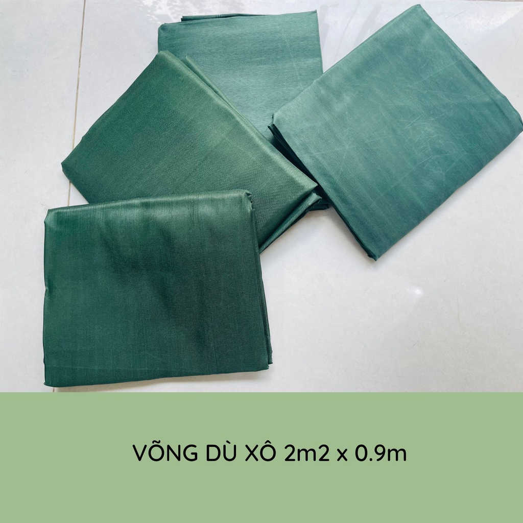Võng dù xô siêu nhẹ 2m2 xanh lá đậm 2 lớp