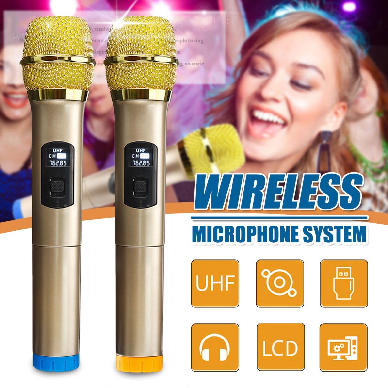 Bộ 2 micro karaoke không dây S28 kết nối UHF cho loa Hỗ trợ các thiết