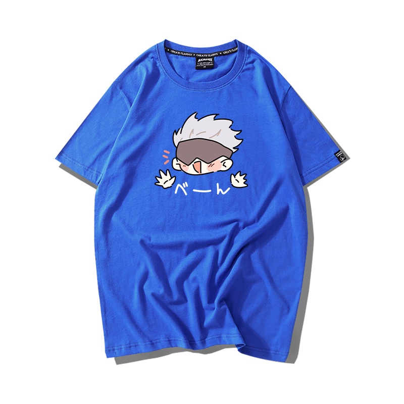 Áo Thun Nữ Tay Lỡ HappyFamily  Form Rộng In Hình Gojo Satoru Đáng Yêu Cotton 100 Cao Cấp