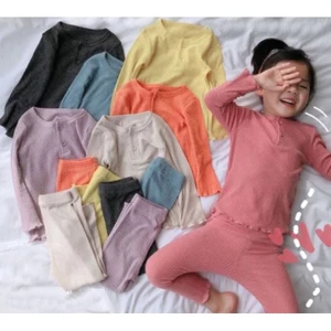 Đồ bộ cho bé dài tay QATE833 - đồ bộ bé trai và đồ bộ bé gái vải thun tăm TB68