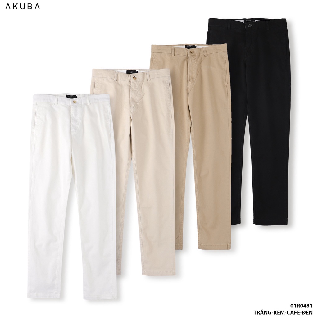 Quần tây âu Nam kaki Nam Akuba ống suông công sở form slimfit vải chống nhăn co giãn nhẹ, ôm dáng người 01R0481