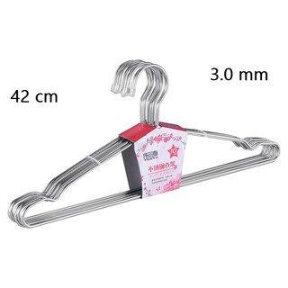 42CM  - Combo 5 móc quần áo tròn bằng inox chống trượt inox - moc quan ao