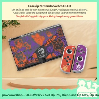 Oled/V1/V2 Set Bộ Phụ Kiện Case Máy, Case Dock, Nút Bọc, Hộp Băng Nintendo Switch Mẫu Scarlet Violet
