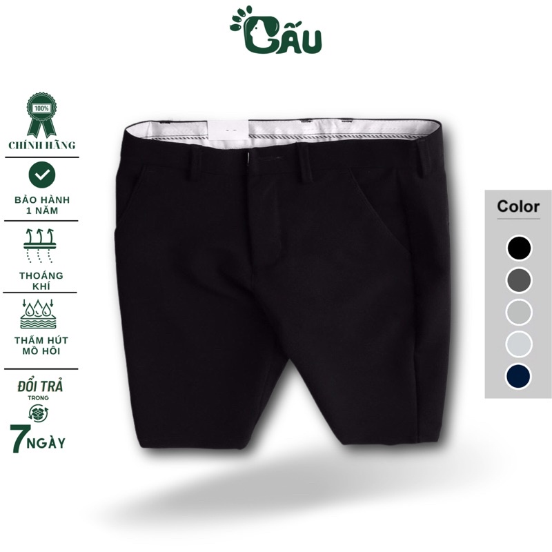 Quần short tây Nam Gấu 194 vải âu mềm mịn, co dãn nhẹ – form slimfit [ Có Big Size ] – SHORT