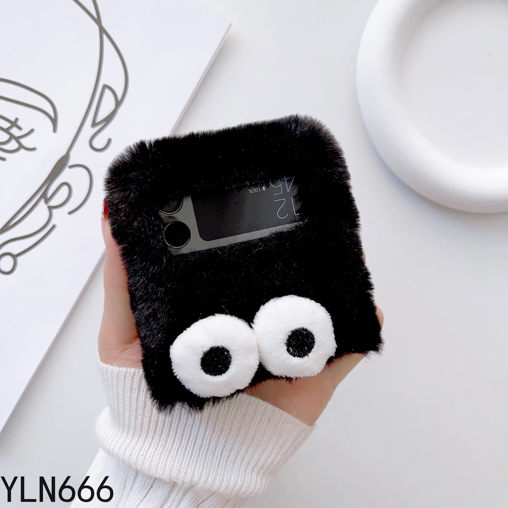 Thời Trang 3D Hoạt Hình Dễ Thương Lông Tơ Ốp Lưng Điện Thoại Samsung Galaxy Z Flip 3 5G Cover Dễ Thương Sang Trọng Mờ Ấm Áp Trường Hợp Cho ZFlip4 5G Vỏ Điện Thoại Sang Trọng Bảo Vệ
