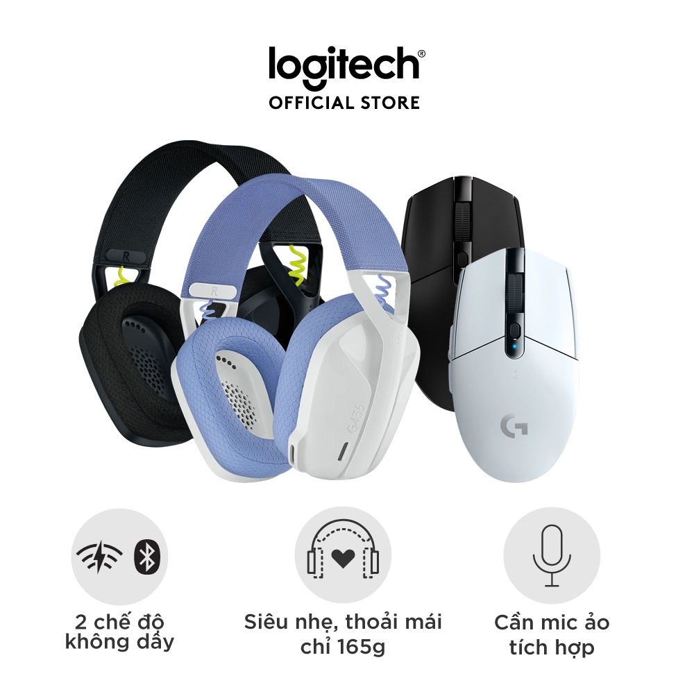 Combo Tai nghe game Logitech G435 và Chuột game Logitech G304