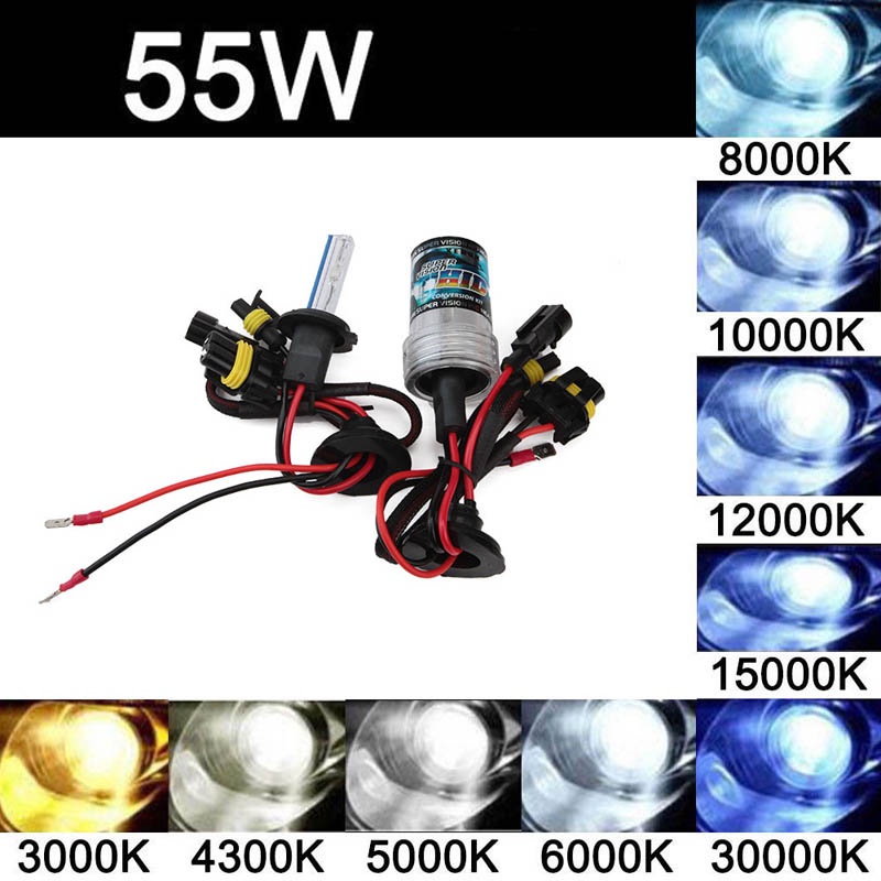 Bóng đèn pha ô tô Xenon 2X 55W H7 H11 H8 880 9005 Hb3 9006 Hb4 H1 Hid DC 12V Đèn sương mù Đèn pha tự động 3000k 6000k 12000k