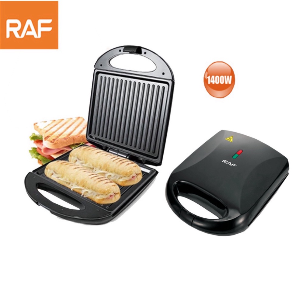 Máy kẹp bánh mì RAF 1400W gia nhiệt kép, chống dính telfon siêu bền