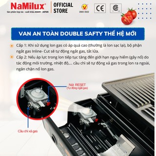 Bếp Nướng Tích Nhiệt NaMilux GM3053PF Size Lớn│BBQ, Camping, Dã Ngoại│Vỉ Chống Dính Teflon Whitford│Hàng Chính Hãng