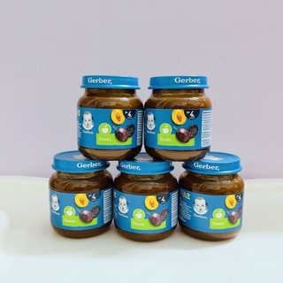 Mận đen hữu cơ, hoa quả nghiền Gerber 125g cho bé từ 4m+