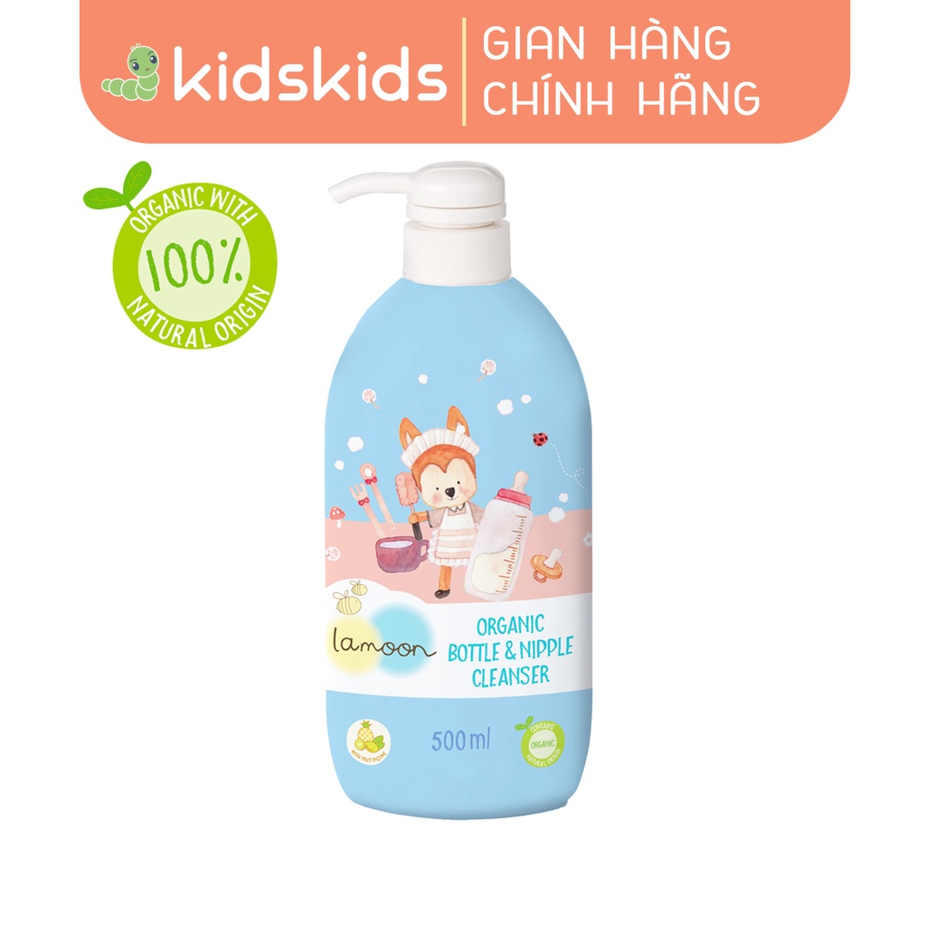 Nước rửa bình sữa Organic cho bé Lamoon - Bình 500ml