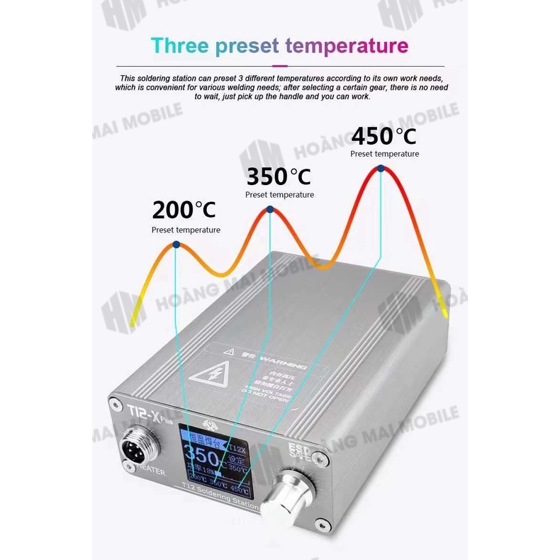Máy hàn cầm tay phù hợp mũi hàn T12 OSSTEAM T12X
